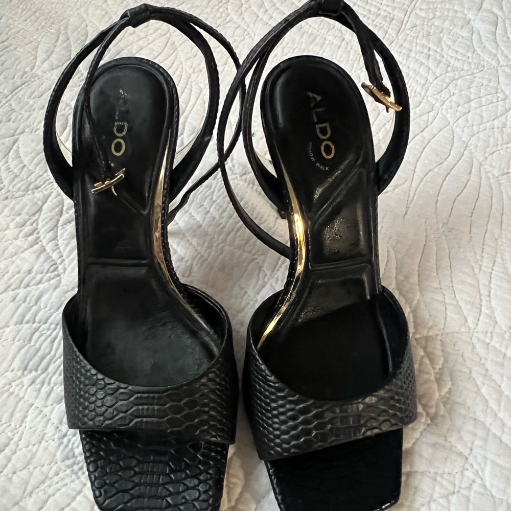 ALDO Black Textured Heels